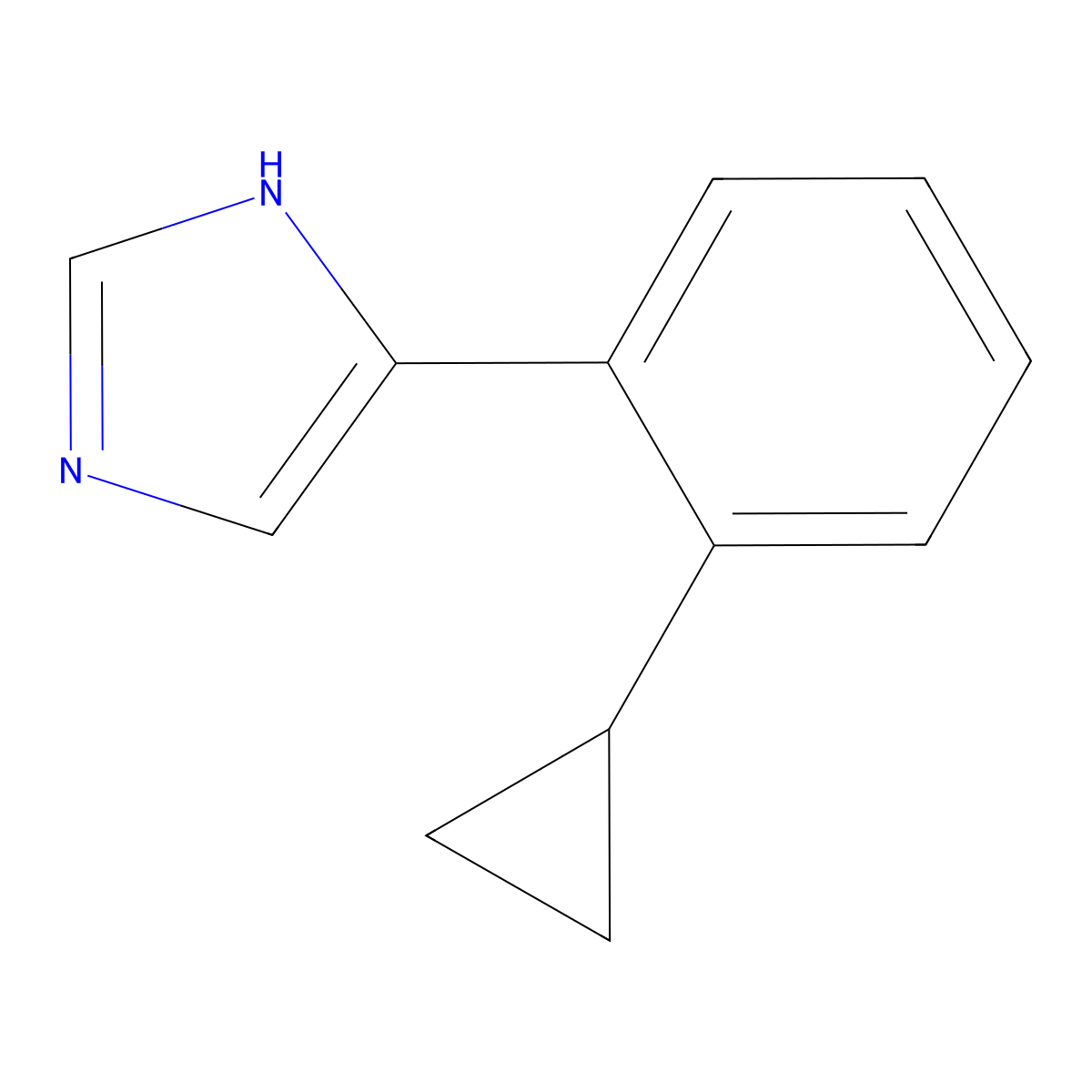 4-(2-cyclopropylphenyl)-1H-imidazole molecular structure, CAS 2229504-34-9