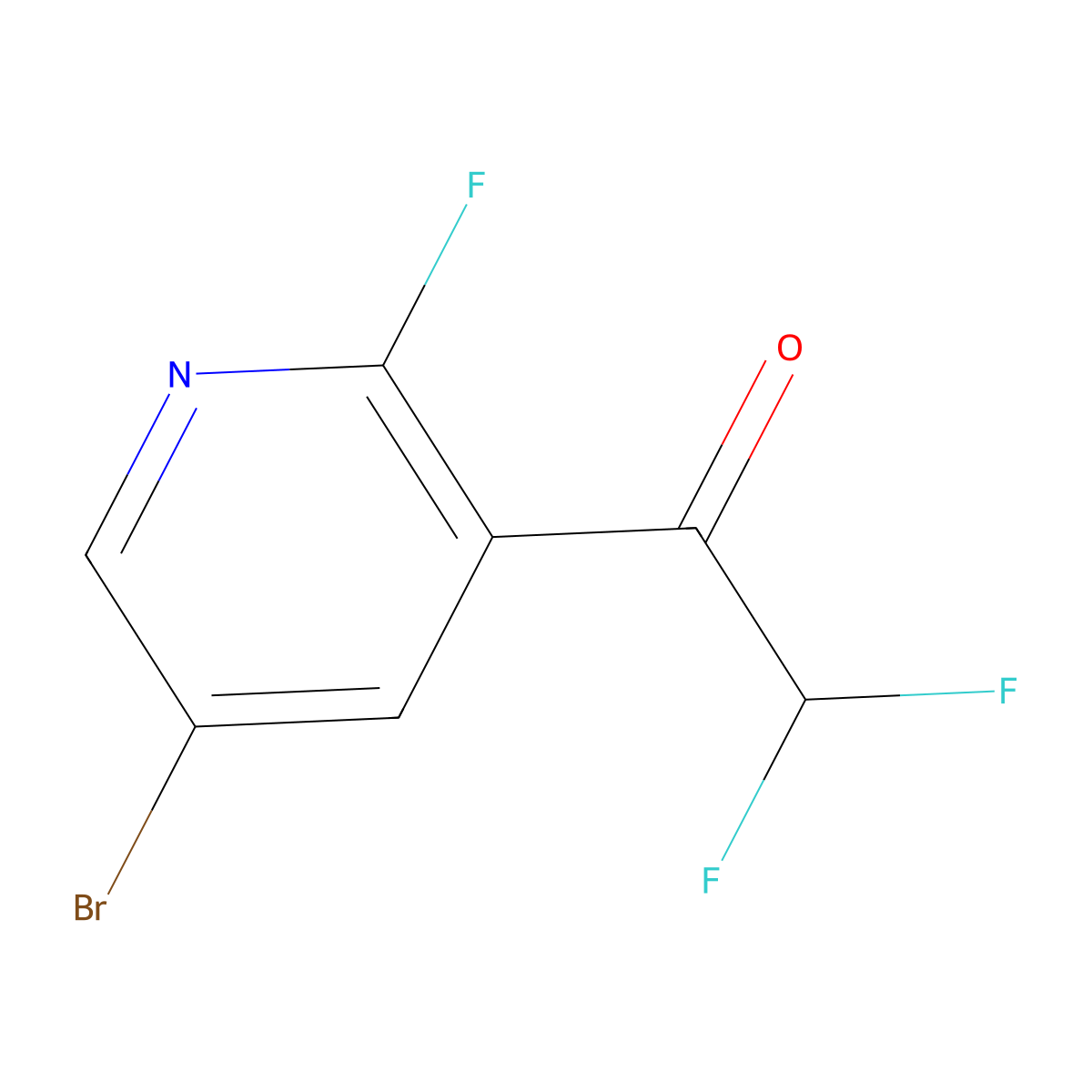 1-(5-Bromo-2-fluoropyridin-3-yl)-2,2-difluoroethan-1-one molecular structure, CAS 2229505-07-9