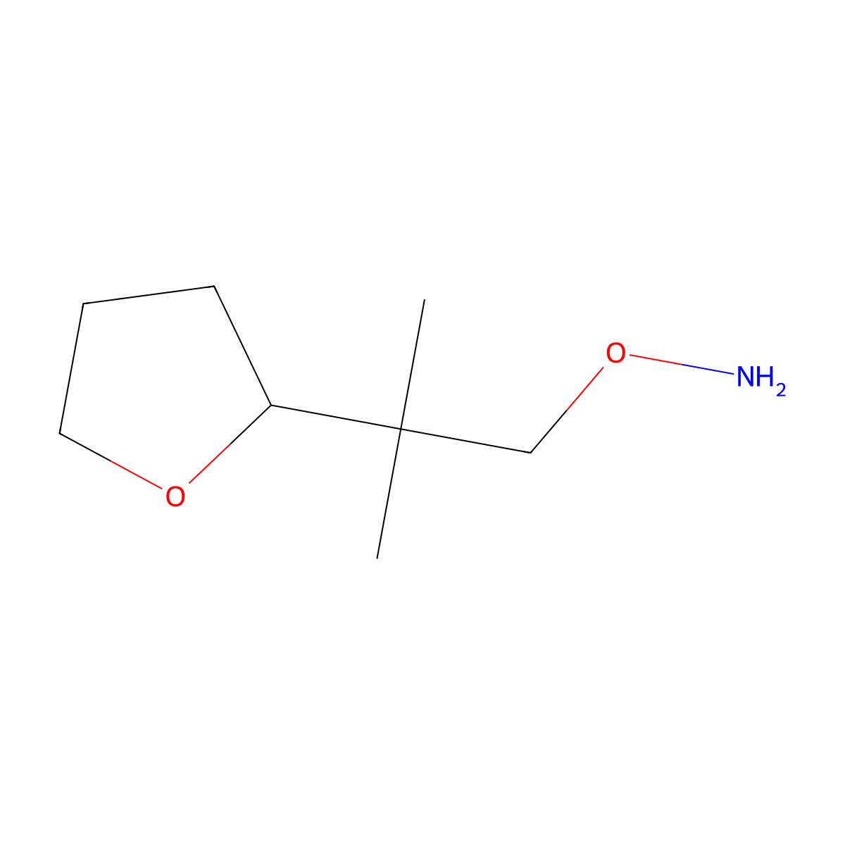 O-[2-methyl-2-(oxolan-2-yl)propyl]hydroxylamine molecular structure, CAS 2229505-46-6
