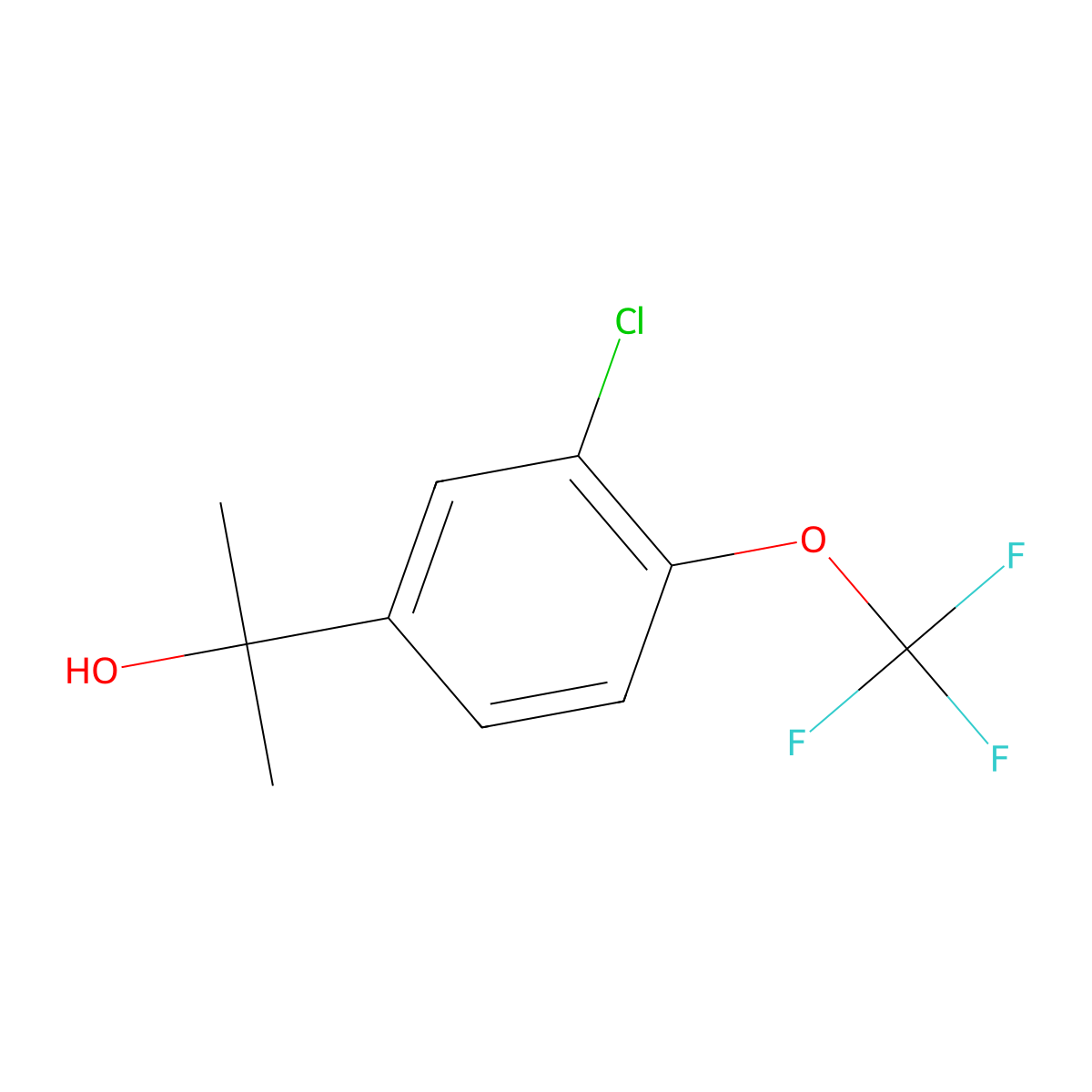 2-[3-Chloro-4-(trifluoromethoxy)phenyl]propan-2-ol molecular structure, CAS 2229507-03-1