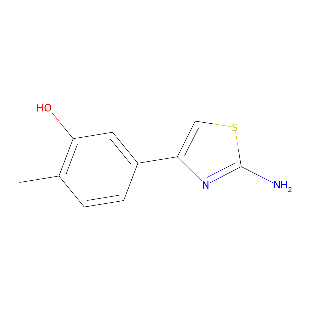 5-(2-Amino-1,3-thiazol-4-yl)-2-methylphenol molecular structure, CAS 2229507-48-4