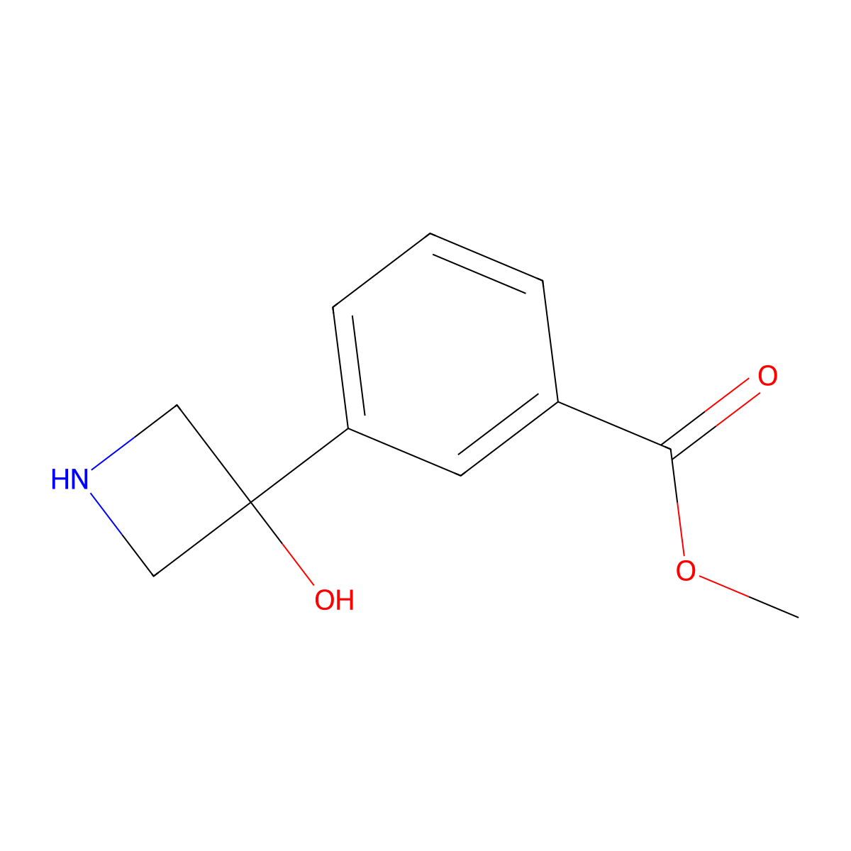 Methyl 3-(3-hydroxyazetidin-3-yl)benzoate molecular structure, CAS 2229509-99-1