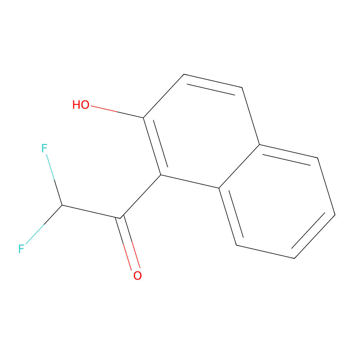 2,2-Difluoro-1-(2-hydroxynaphthalen-1-yl)ethan-1-one molecular structure, CAS 2229510-74-9