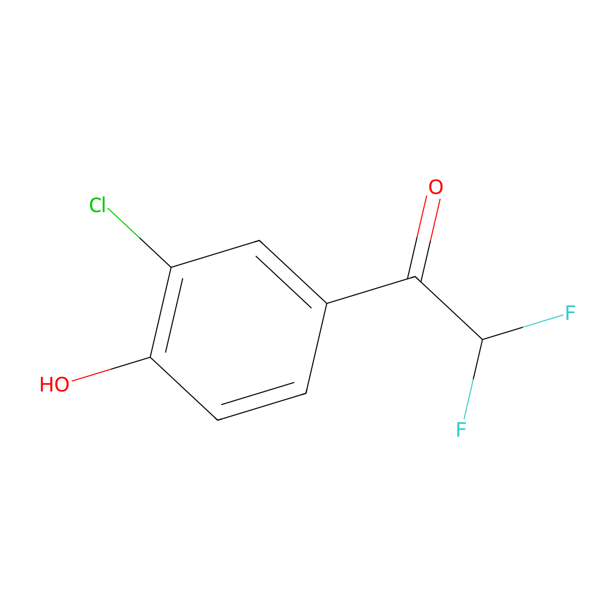1-(3-Chloro-4-hydroxyphenyl)-2,2-difluoroethan-1-one molecular structure, CAS 2229510-82-9