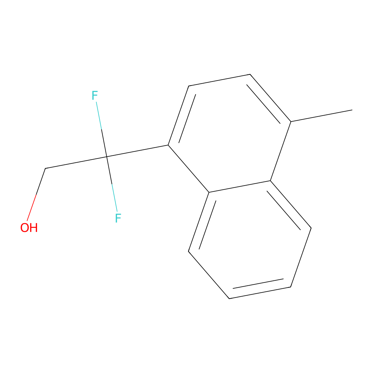 2,2-Difluoro-2-(4-methylnaphthalen-1-yl)ethan-1-ol molecular structure, CAS 2229511-90-2