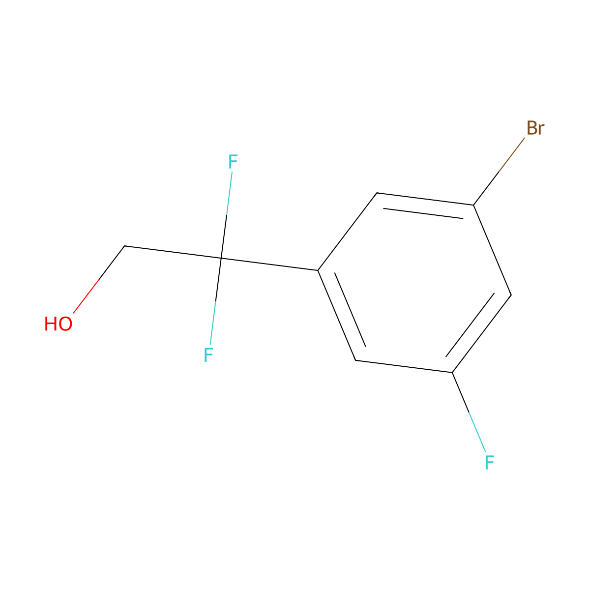 2-(3-Bromo-5-fluorophenyl)-2,2-difluoroethan-1-ol molecular structure, CAS 2229514-95-6