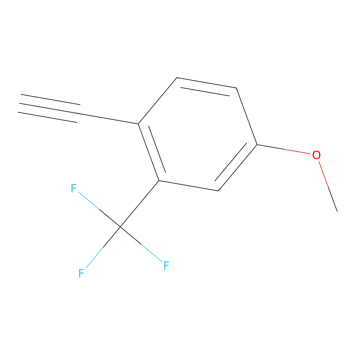 1-Ethynyl-4-methoxy-2-(trifluoromethyl)benzene molecular structure, CAS 2229518-36-7
