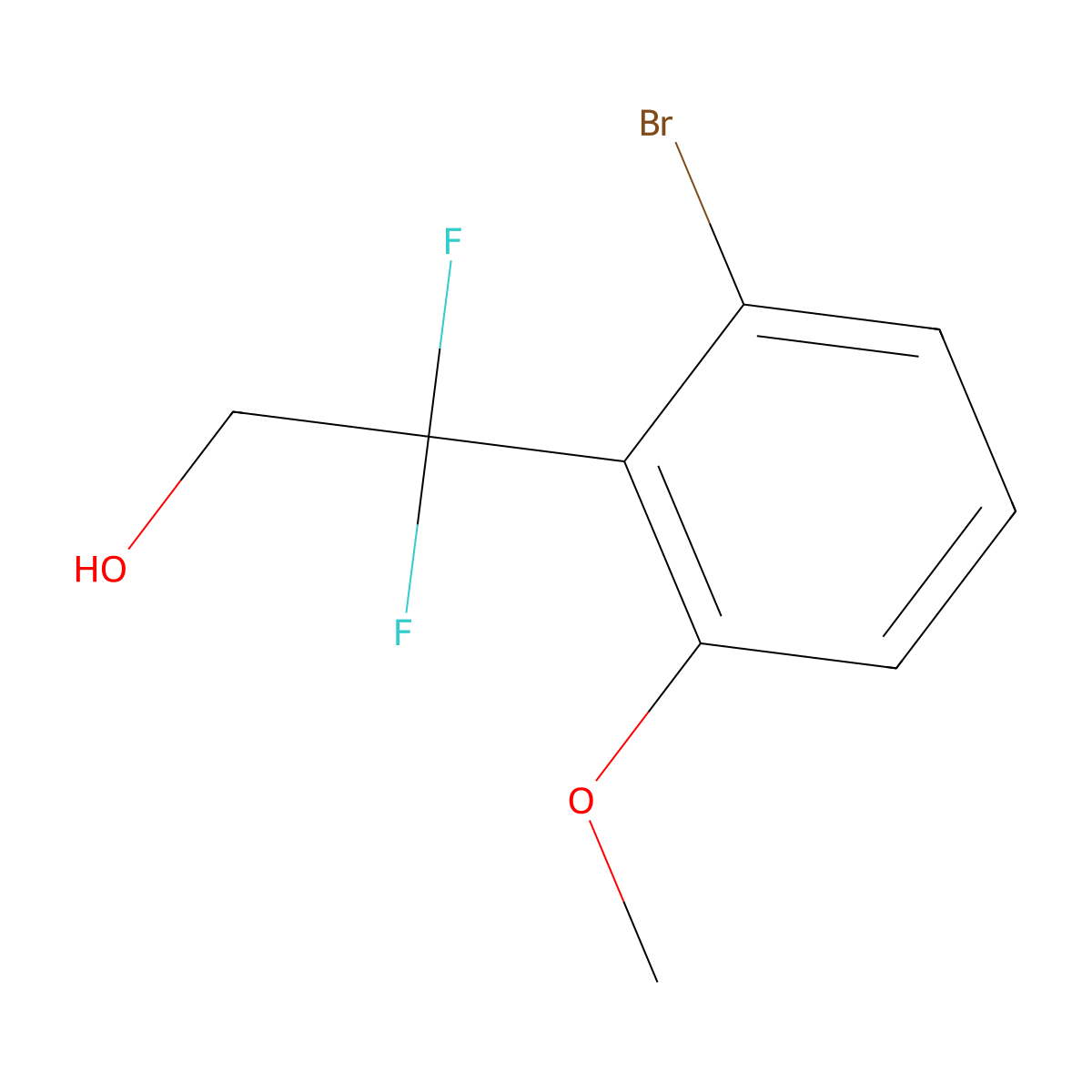 2-(2-Bromo-6-methoxyphenyl)-2,2-difluoroethan-1-ol molecular structure, CAS 2229519-61-1