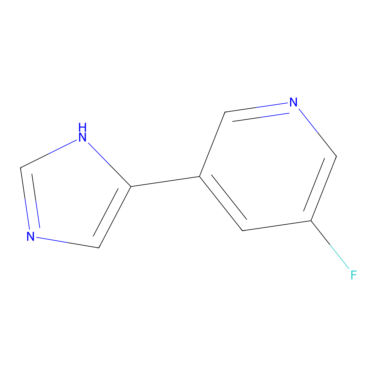 3-fluoro-5-(1H-imidazol-4-yl)pyridine molecular structure, CAS 2229519-93-9