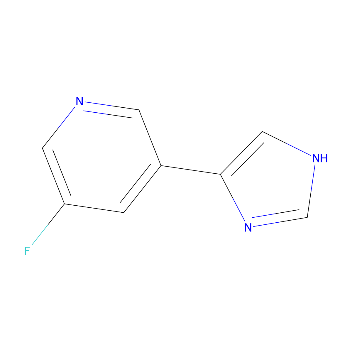 3-fluoro-5-(1H-imidazol-4-yl)pyridine molecular structure, CAS 2229519-93-9