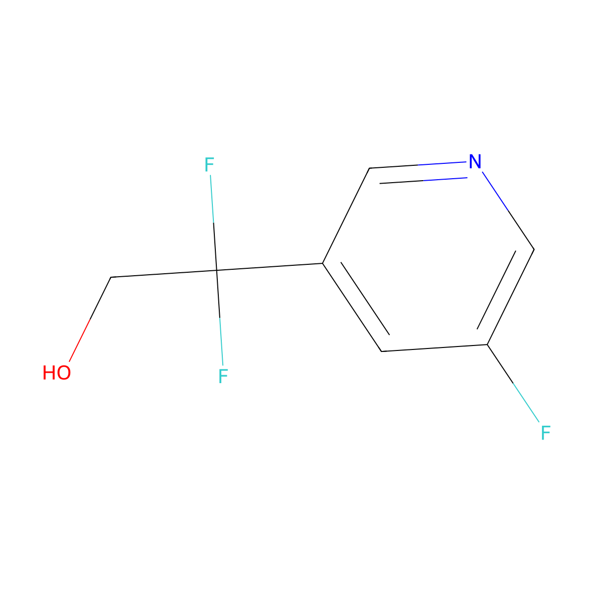 2,2-Difluoro-2-(5-fluoropyridin-3-yl)ethan-1-ol molecular structure, CAS 2229520-59-4