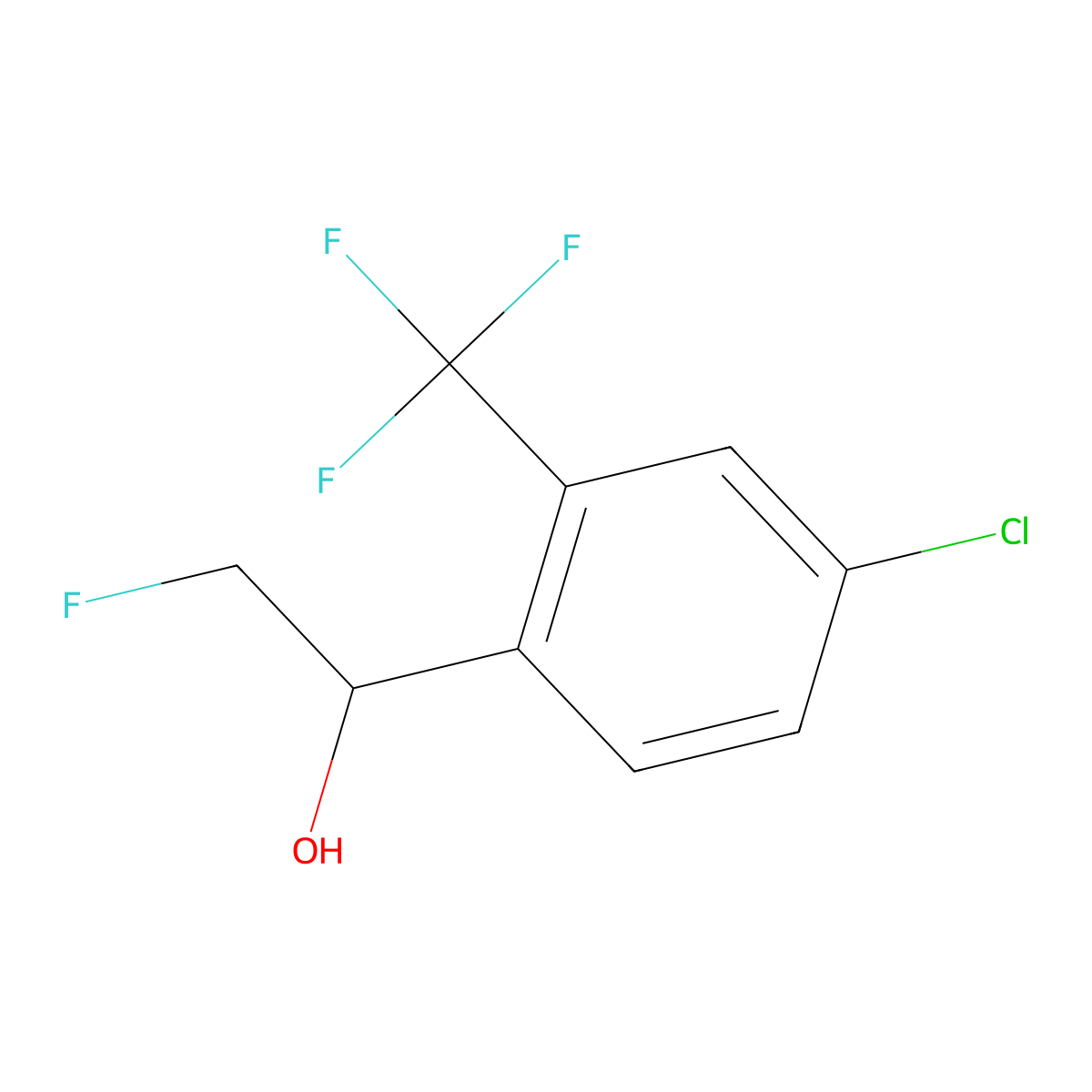 1-[4-Chloro-2-(trifluoromethyl)phenyl]-2-fluoroethan-1-ol molecular structure, CAS 2229520-87-8