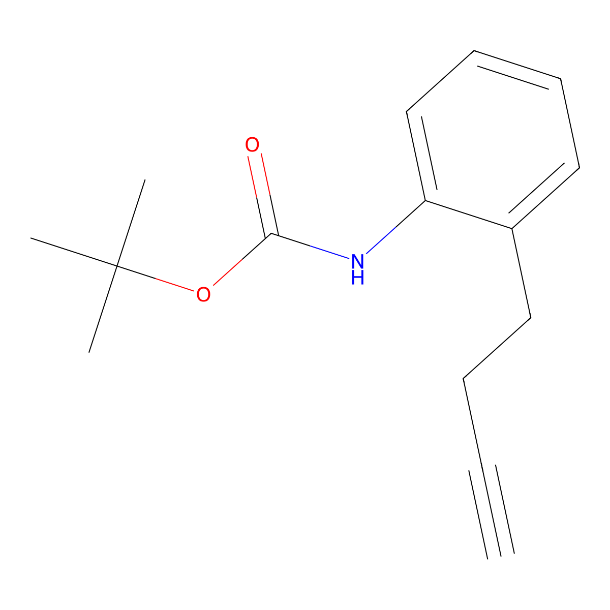 tert-butyl N-[2-(but-3-yn-1-yl)phenyl]carbamate molecular structure, CAS 2229521-52-0