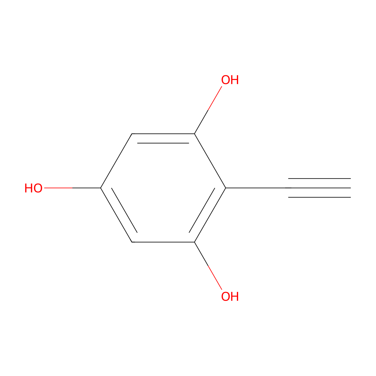 2-Ethynylbenzene-1,3,5-triol molecular structure, CAS 2229521-92-8