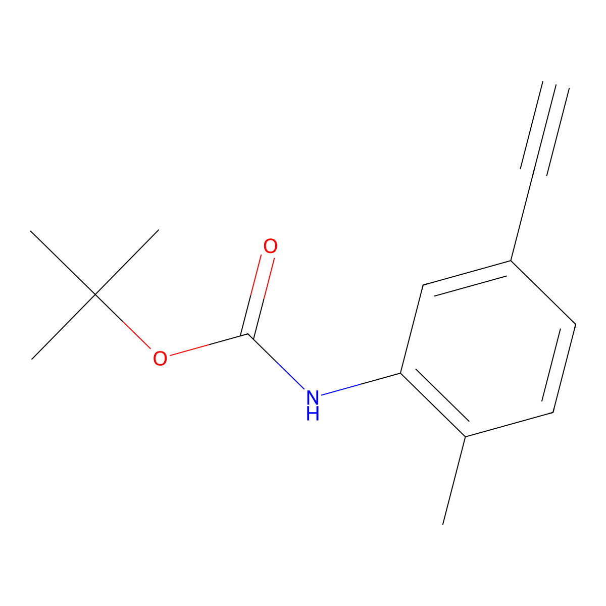 tert-butyl N-(5-ethynyl-2-methylphenyl)carbamate molecular structure, CAS 2229524-22-3