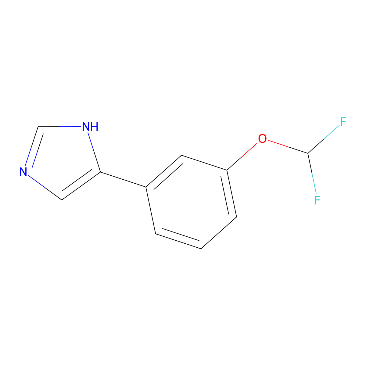 4-[3-(difluoromethoxy)phenyl]-1H-imidazole molecular structure, CAS 2229525-02-2