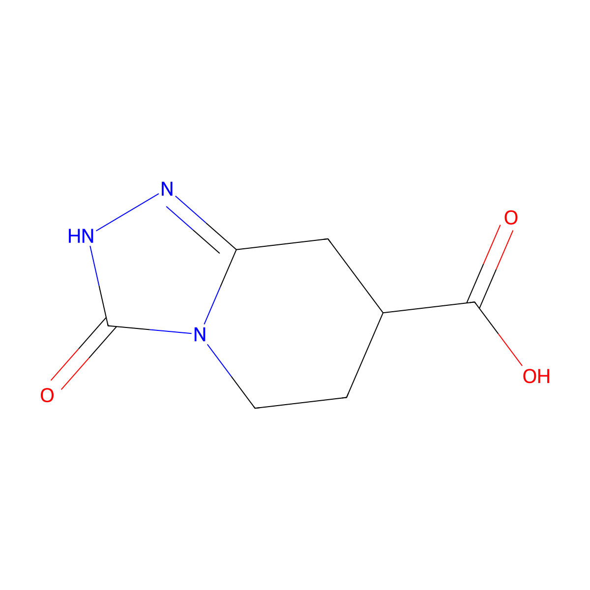 3-oxo-2H,3H,5H,6H,7H,8H-(1,2,4)triazolo(4,3-a)pyridine-7-carboxylic acid molecular structure, CAS 2229526-20-7