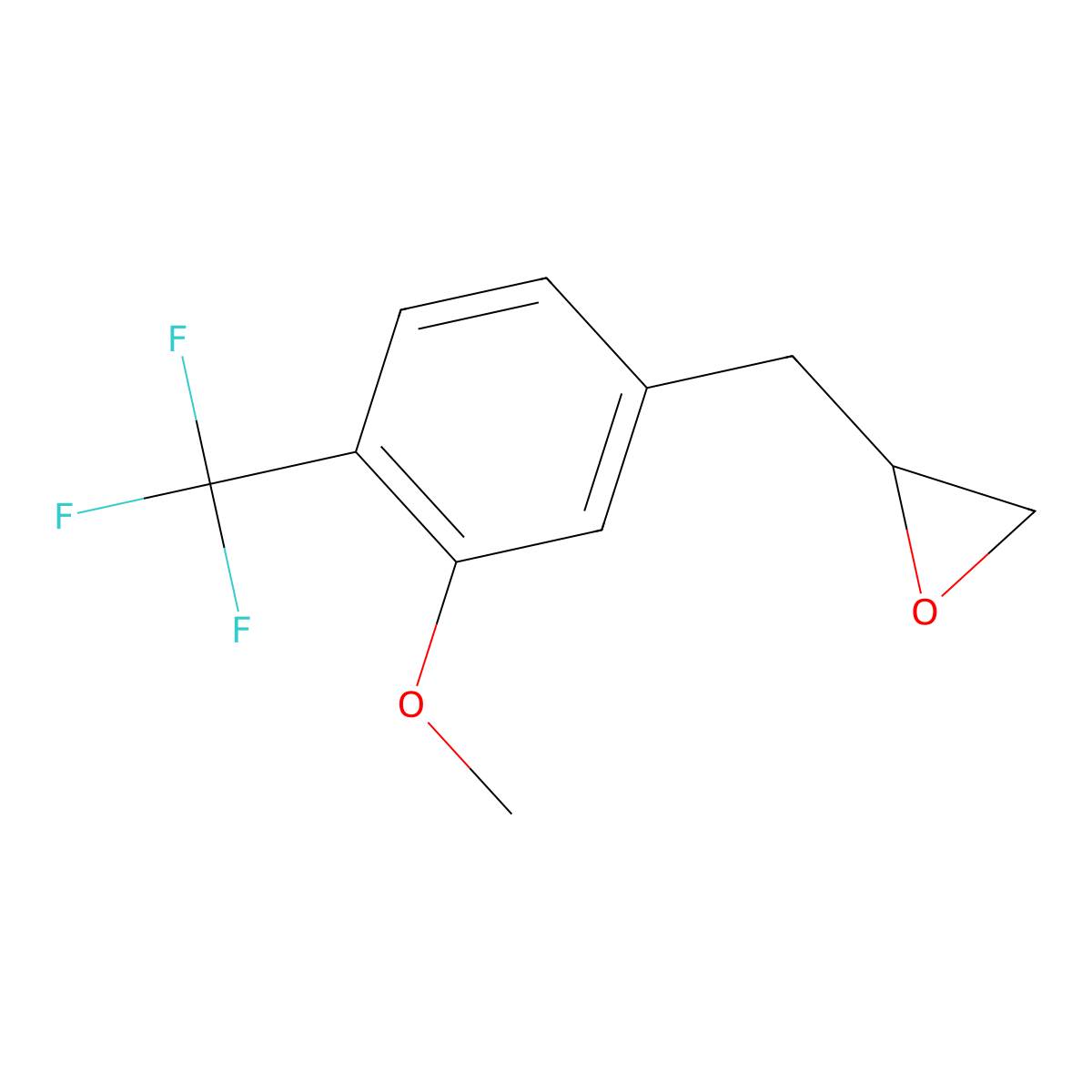2-{[3-Methoxy-4-(trifluoromethyl)phenyl]methyl}oxirane molecular structure, CAS 2229528-72-5