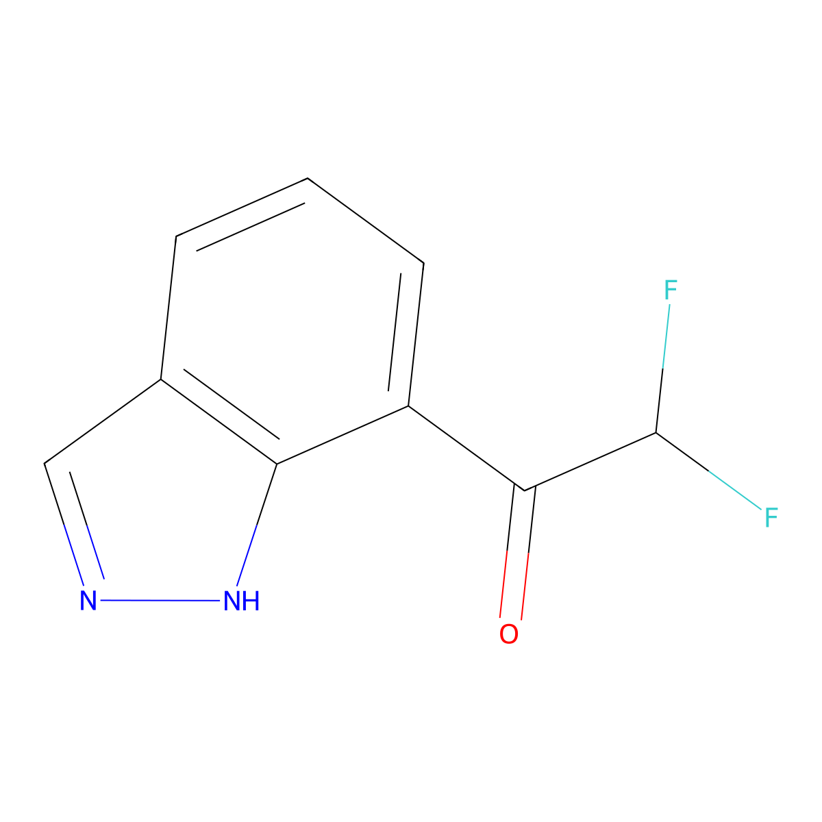 2,2-difluoro-1-(1H-indazol-7-yl)ethan-1-one molecular structure, CAS 2229529-70-6