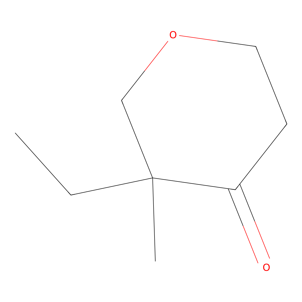 3-Ethyl-3-methyloxan-4-one molecular structure, CAS 2229530-84-9