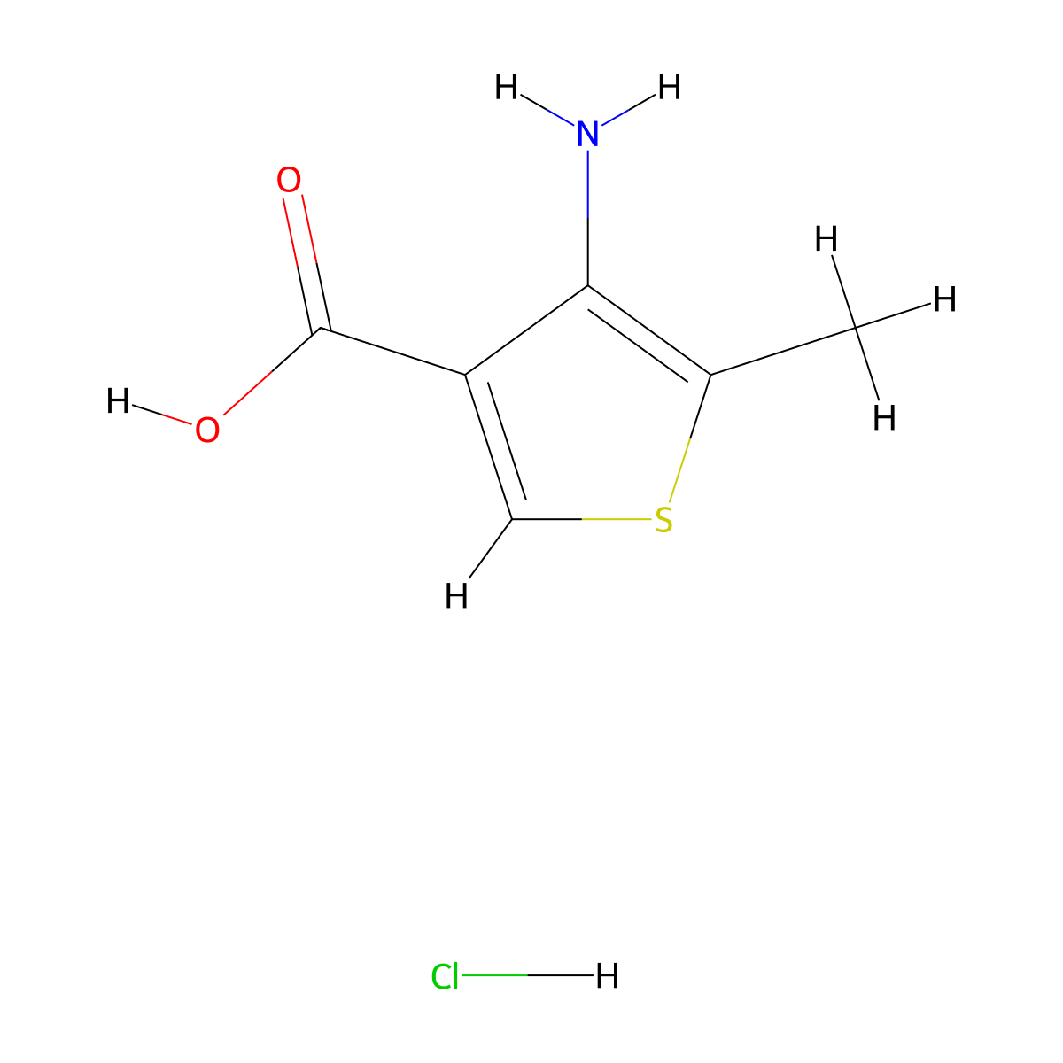 4-Amino-5-methylthiophene-3-carboxylic acid hydrochloride molecular structure, CAS 2229531-02-4