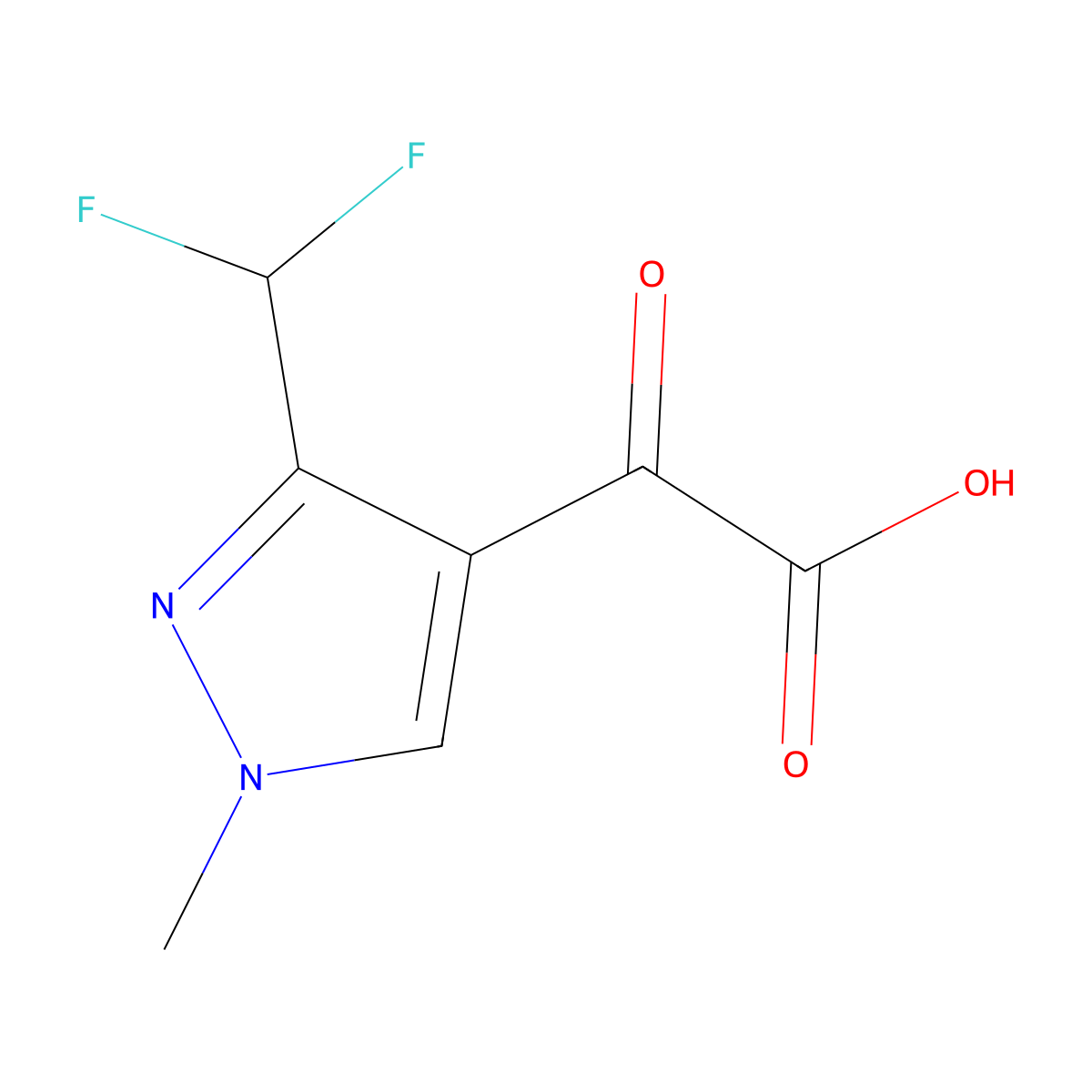 2-[3-(difluoromethyl)-1-methyl-1H-pyrazol-4-yl]-2-oxoacetic acid molecular structure, CAS 2229531-31-9