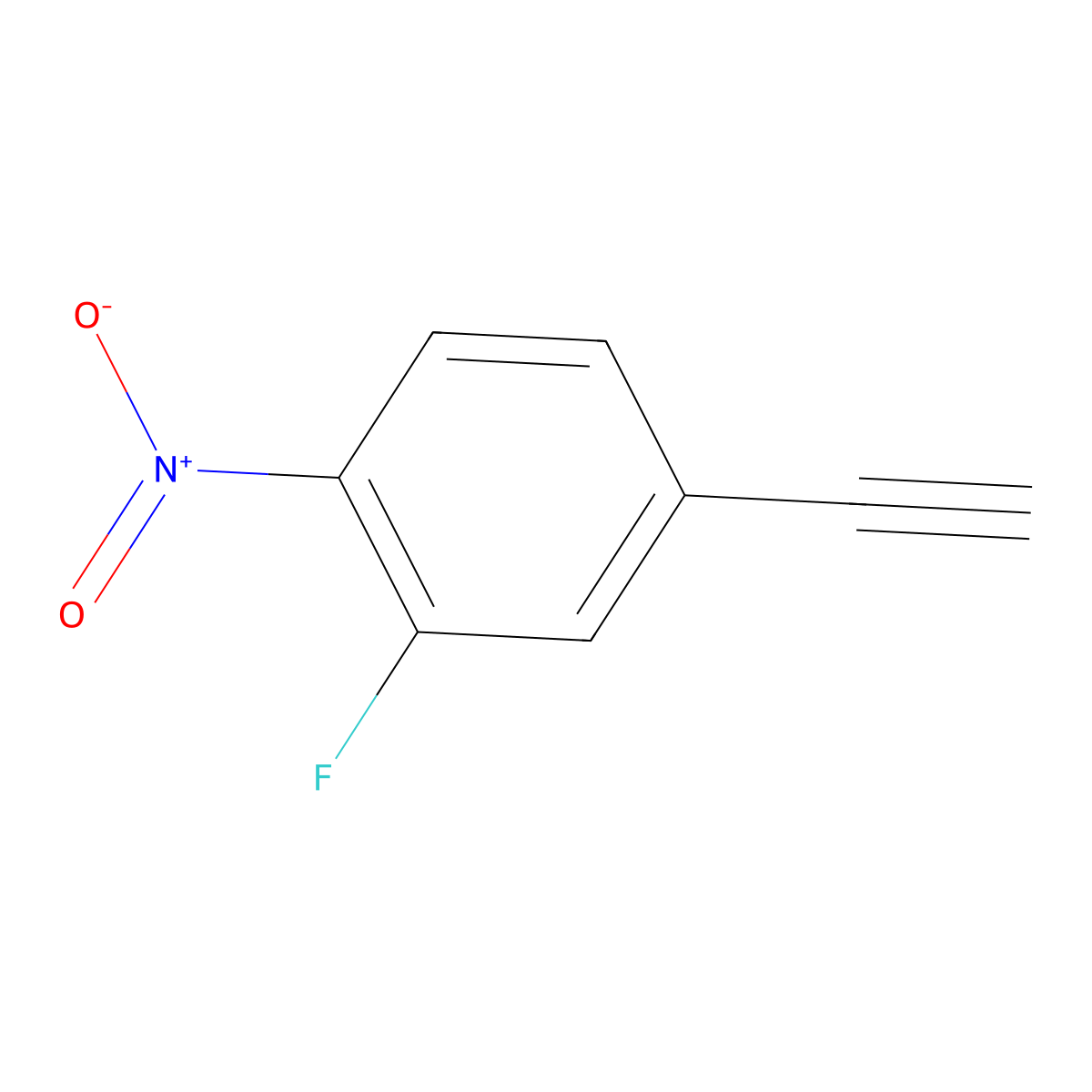 4-Ethynyl-2-fluoro-1-nitrobenzene molecular structure, CAS 2229532-54-9