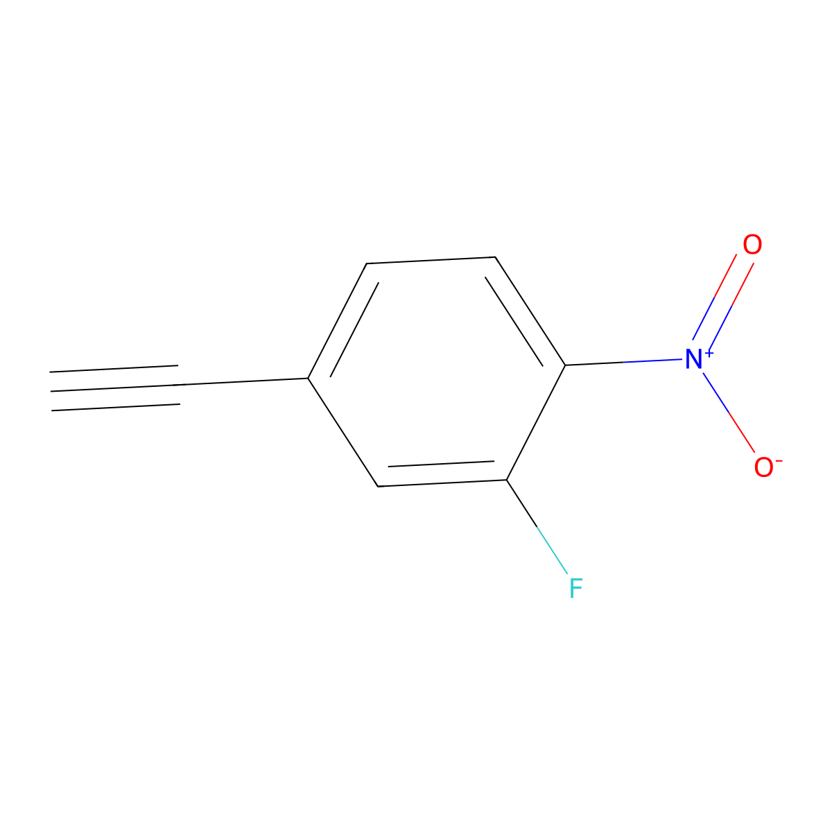 4-Ethynyl-2-fluoro-1-nitrobenzene molecular structure, CAS 2229532-54-9