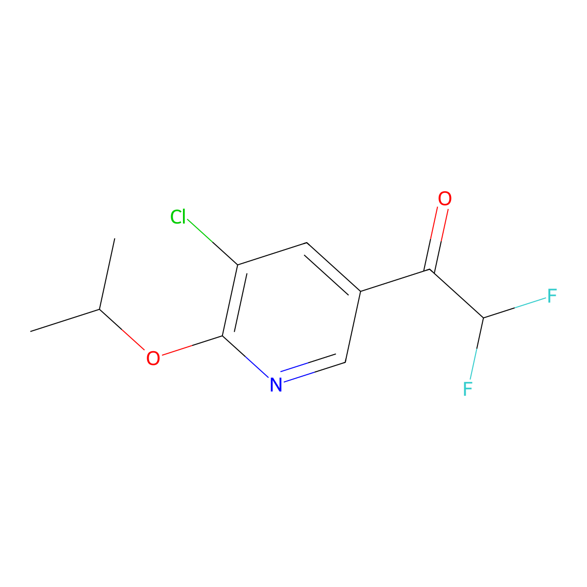 1-[5-Chloro-6-(propan-2-yloxy)pyridin-3-yl]-2,2-difluoroethan-1-one molecular structure, CAS 2229533-62-2
