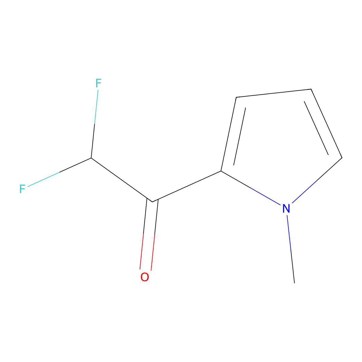 2,2-difluoro-1-(1-methyl-1H-pyrrol-2-yl)ethan-1-one molecular structure, CAS 2229534-78-3