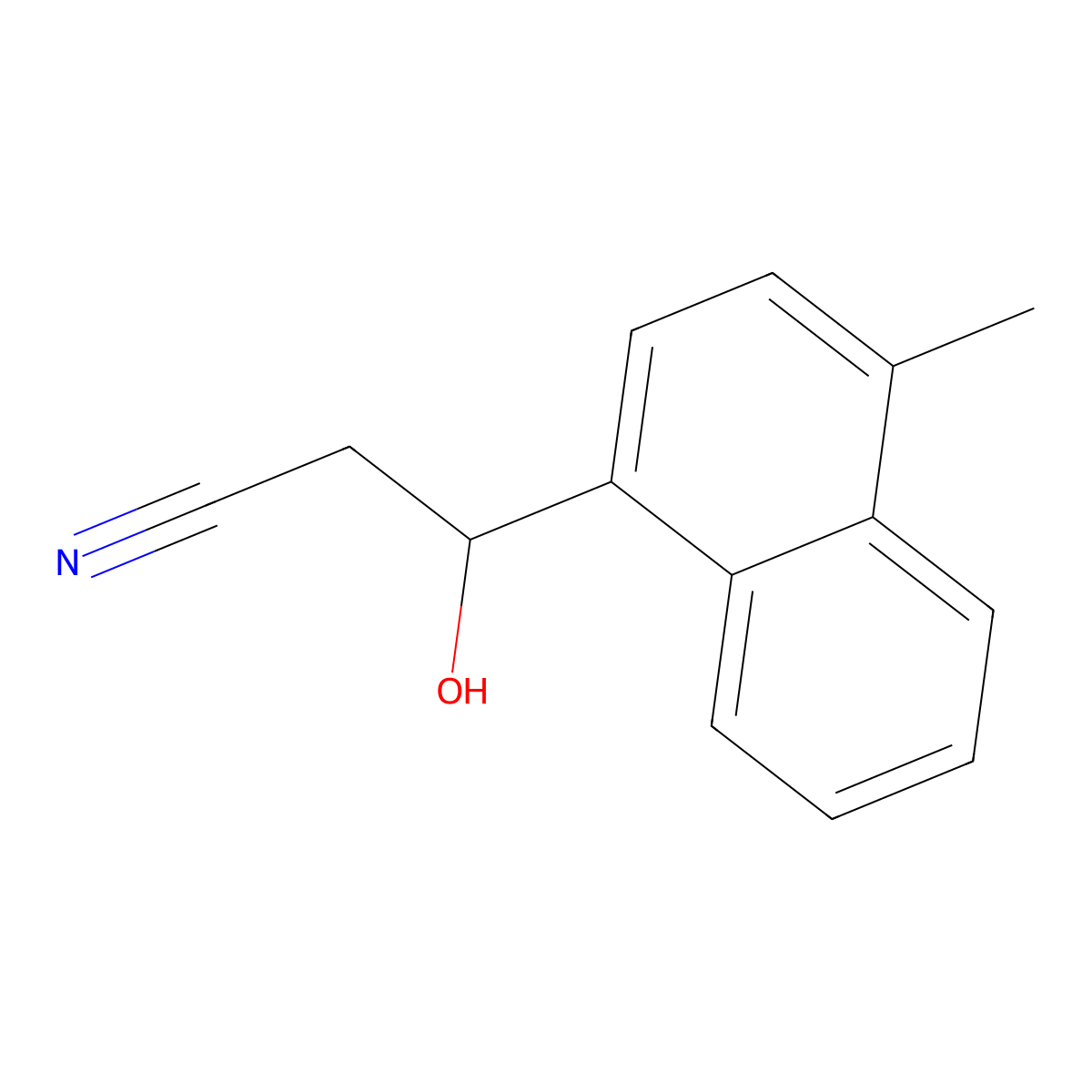 3-Hydroxy-3-(4-methylnaphthalen-1-yl)propanenitrile molecular structure, CAS 2229535-42-4