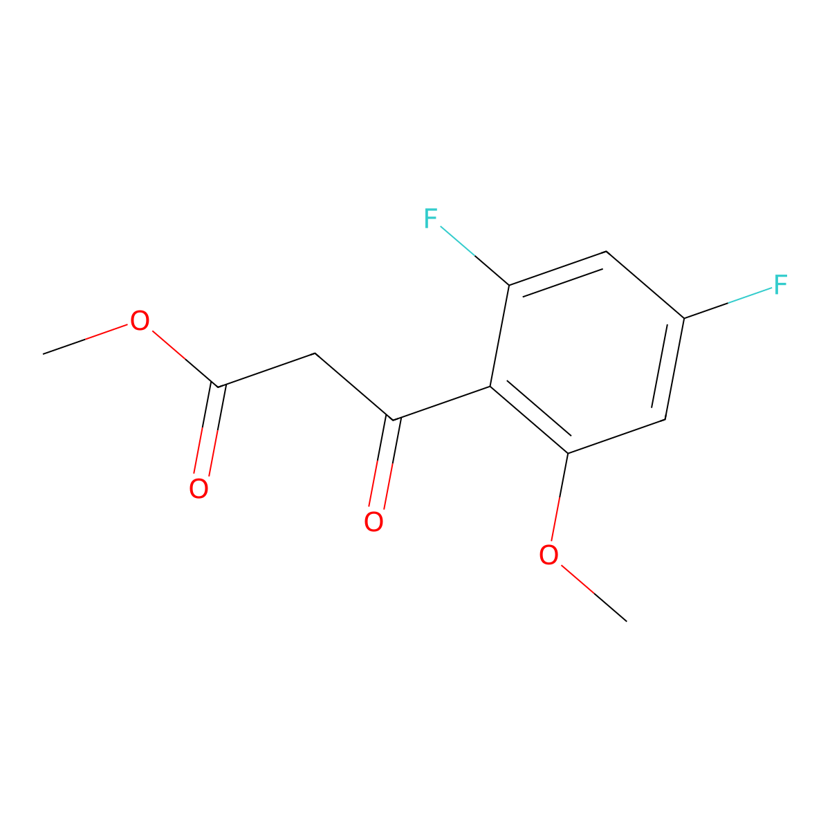Methyl 3-(2,4-difluoro-6-methoxyphenyl)-3-oxopropanoate molecular structure, CAS 2229537-85-1