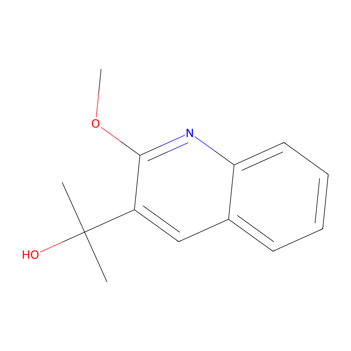 2-(2-Methoxyquinolin-3-yl)propan-2-ol molecular structure, CAS 2229538-39-8