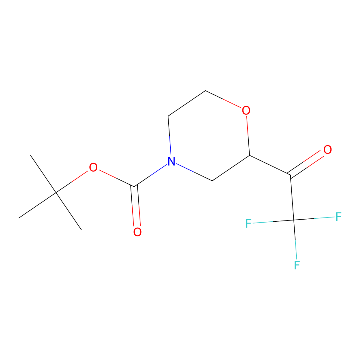 Tert-butyl 2-(trifluoroacetyl)morpholine-4-carboxylate molecular structure, CAS 2229540-26-3
