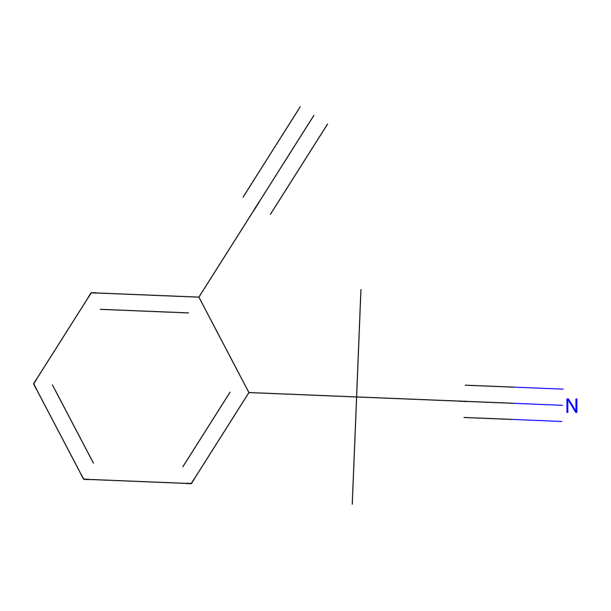2-(2-Ethynylphenyl)-2-methylpropanenitrile molecular structure, CAS 2229540-87-6