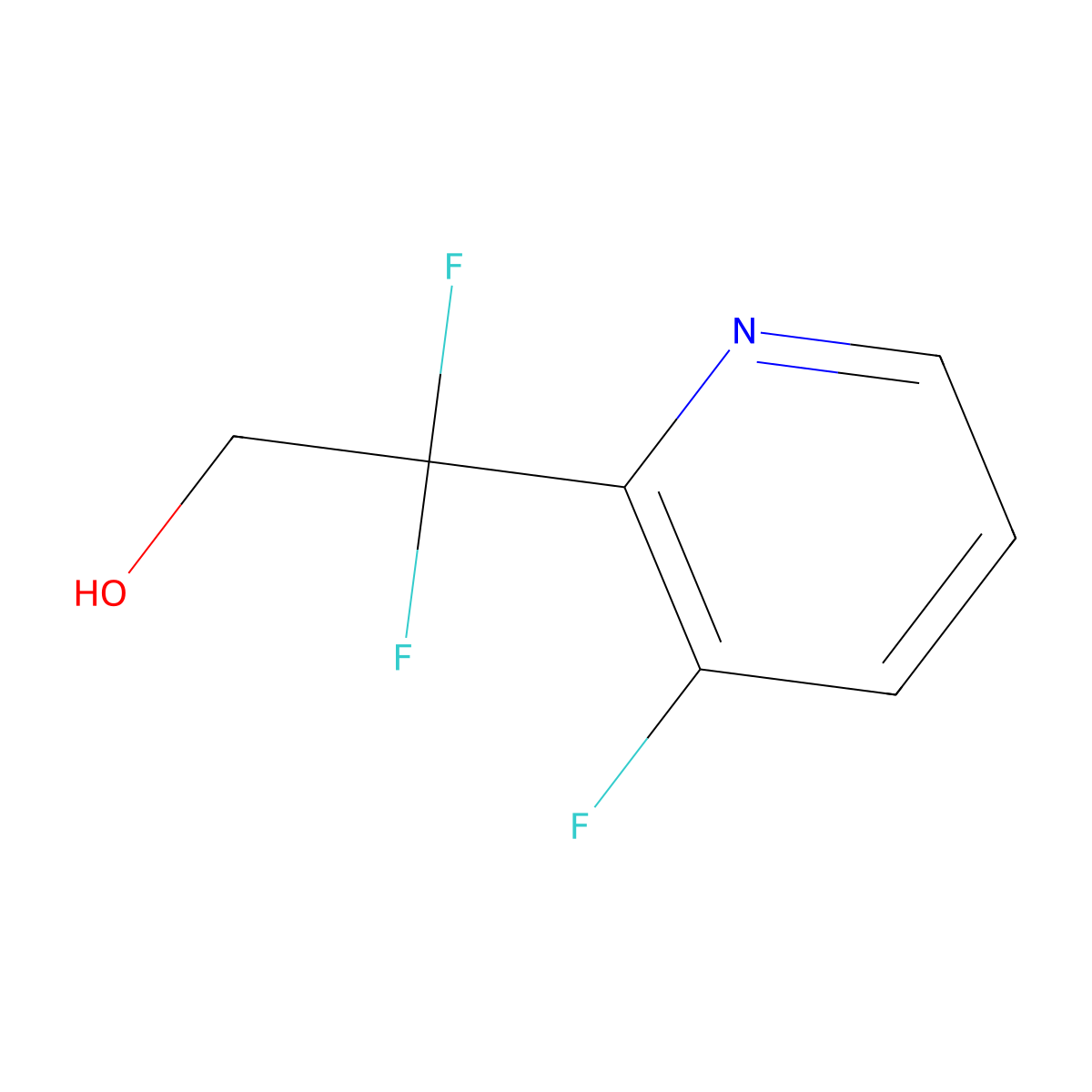 2,2-Difluoro-2-(3-fluoropyridin-2-yl)ethan-1-ol molecular structure, CAS 2229541-26-6
