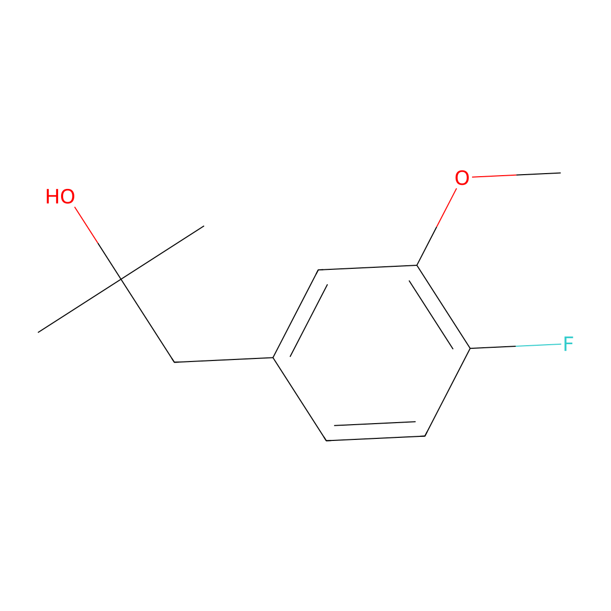1-(4-Fluoro-3-methoxyphenyl)-2-methylpropan-2-ol molecular structure, CAS 2229541-77-7
