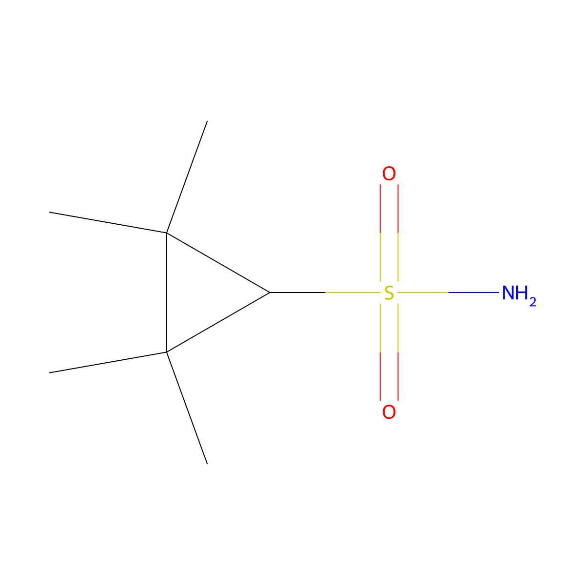 2,2,3,3-Tetramethylcyclopropane-1-sulfonamide molecular structure, CAS 2229541-98-2