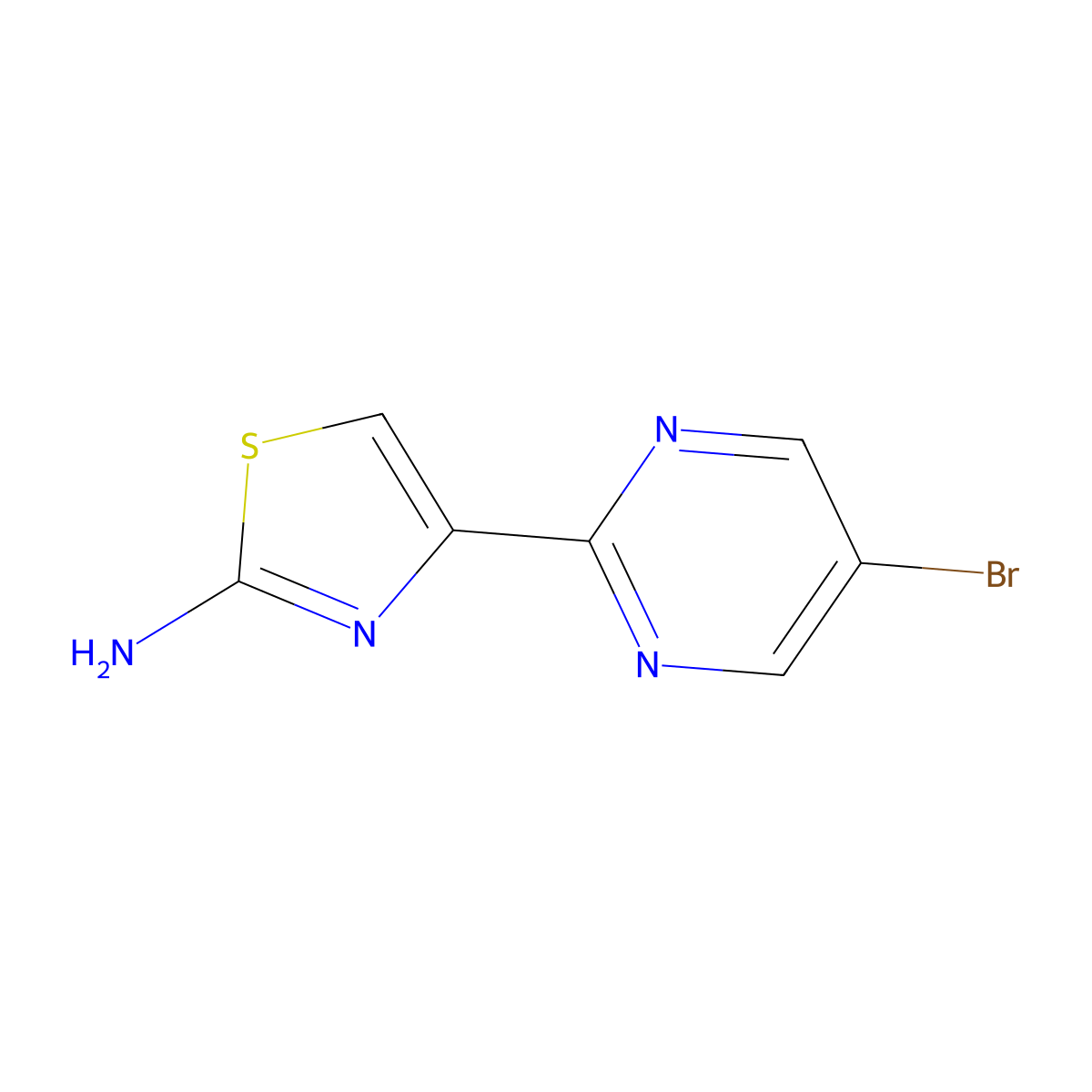4-(5-Bromopyrimidin-2-yl)-1,3-thiazol-2-amine molecular structure, CAS 2229542-34-9