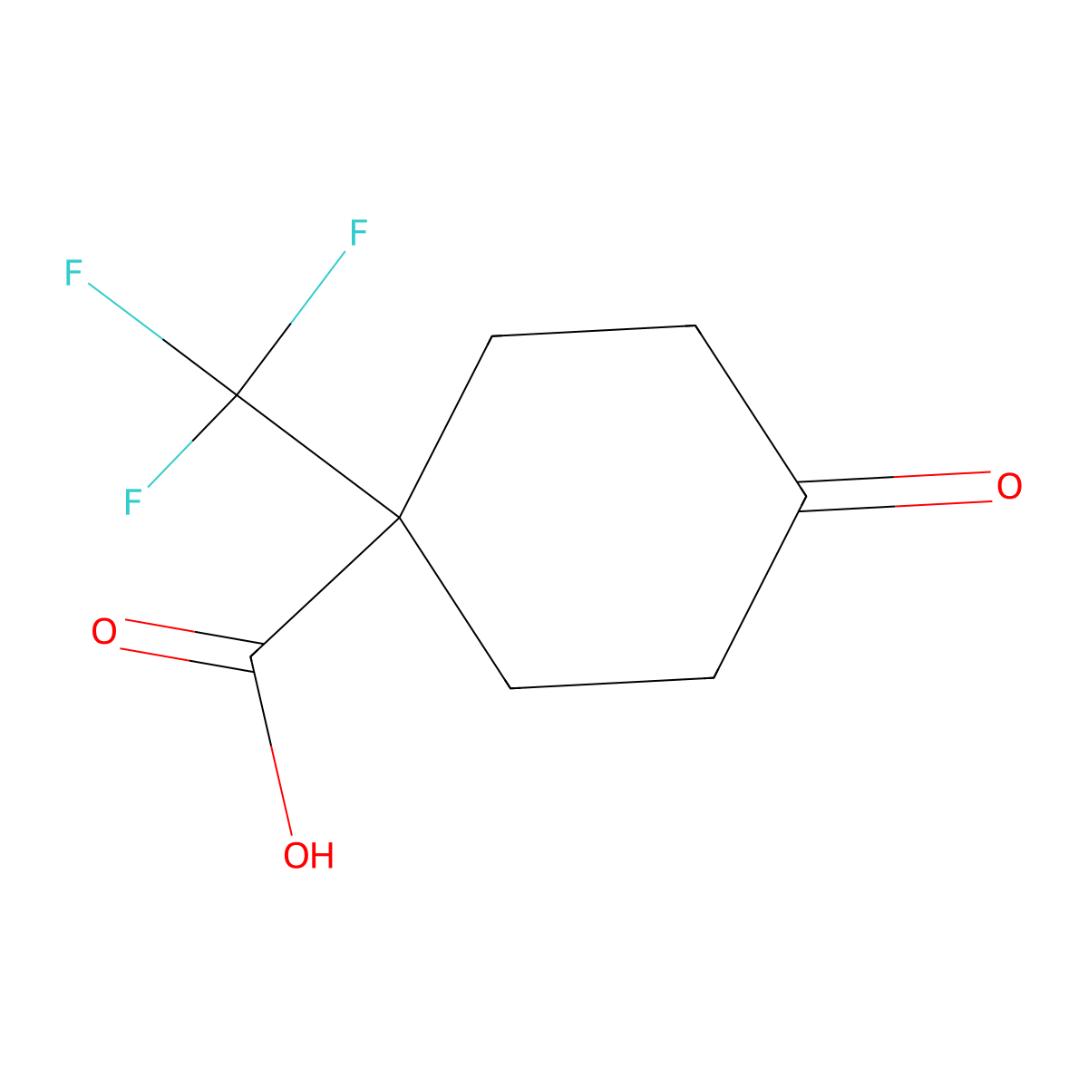 4-Oxo-1-(trifluoromethyl)cyclohexane-1-carboxylic acid molecular structure, CAS 2229543-41-1
