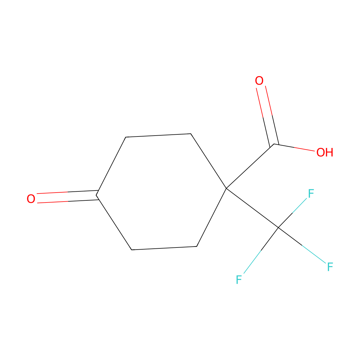 4-Oxo-1-(trifluoromethyl)cyclohexane-1-carboxylic acid molecular structure, CAS 2229543-41-1
