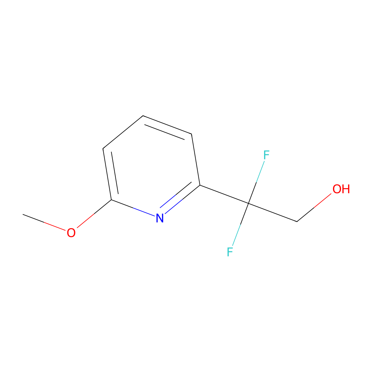 2,2-Difluoro-2-(6-methoxypyridin-2-yl)ethan-1-ol molecular structure, CAS 2229544-65-2