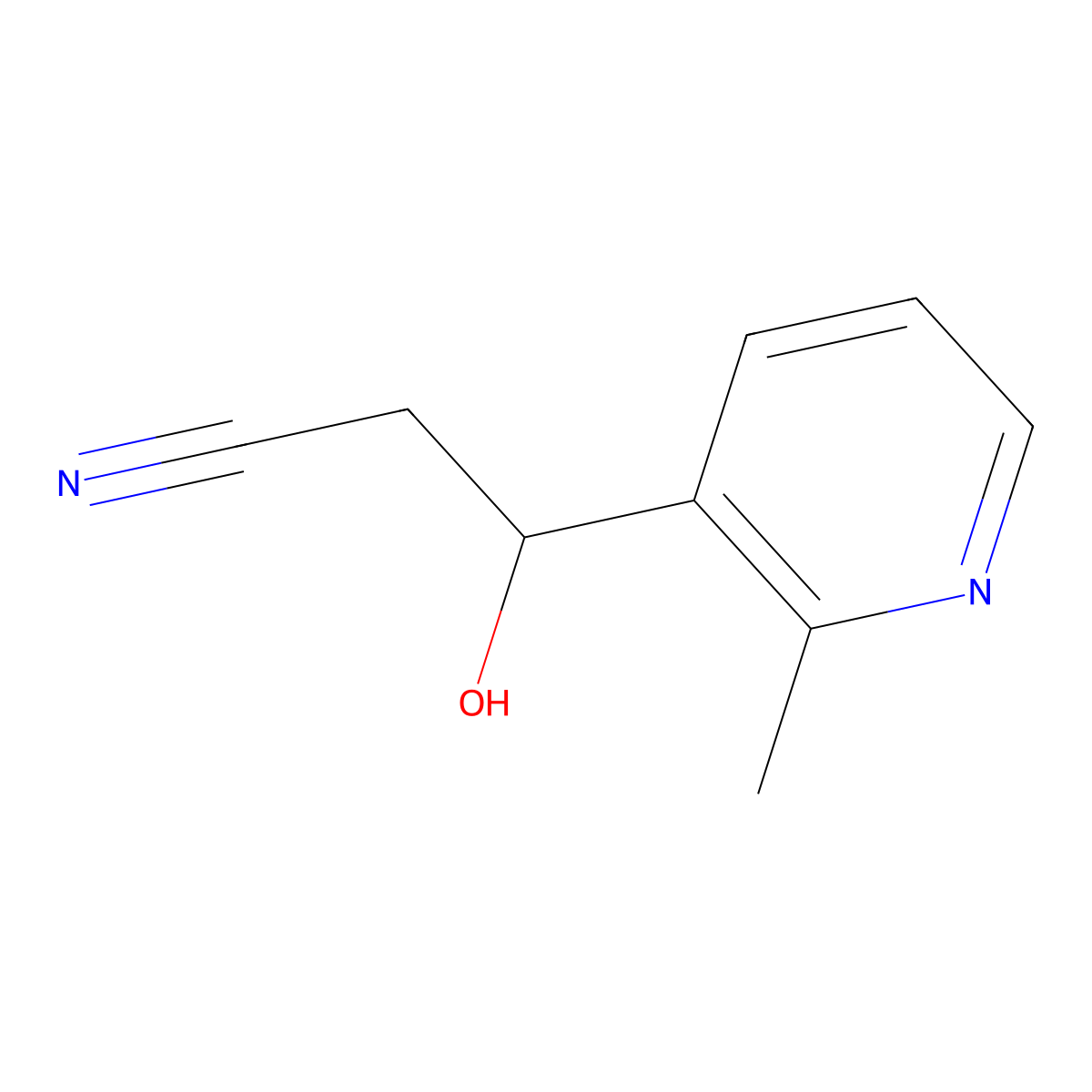 3-Hydroxy-3-(2-methylpyridin-3-yl)propanenitrile molecular structure, CAS 2229544-69-6