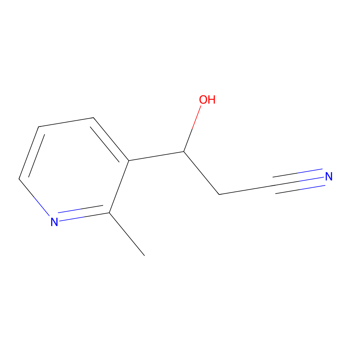 3-Hydroxy-3-(2-methylpyridin-3-yl)propanenitrile molecular structure, CAS 2229544-69-6