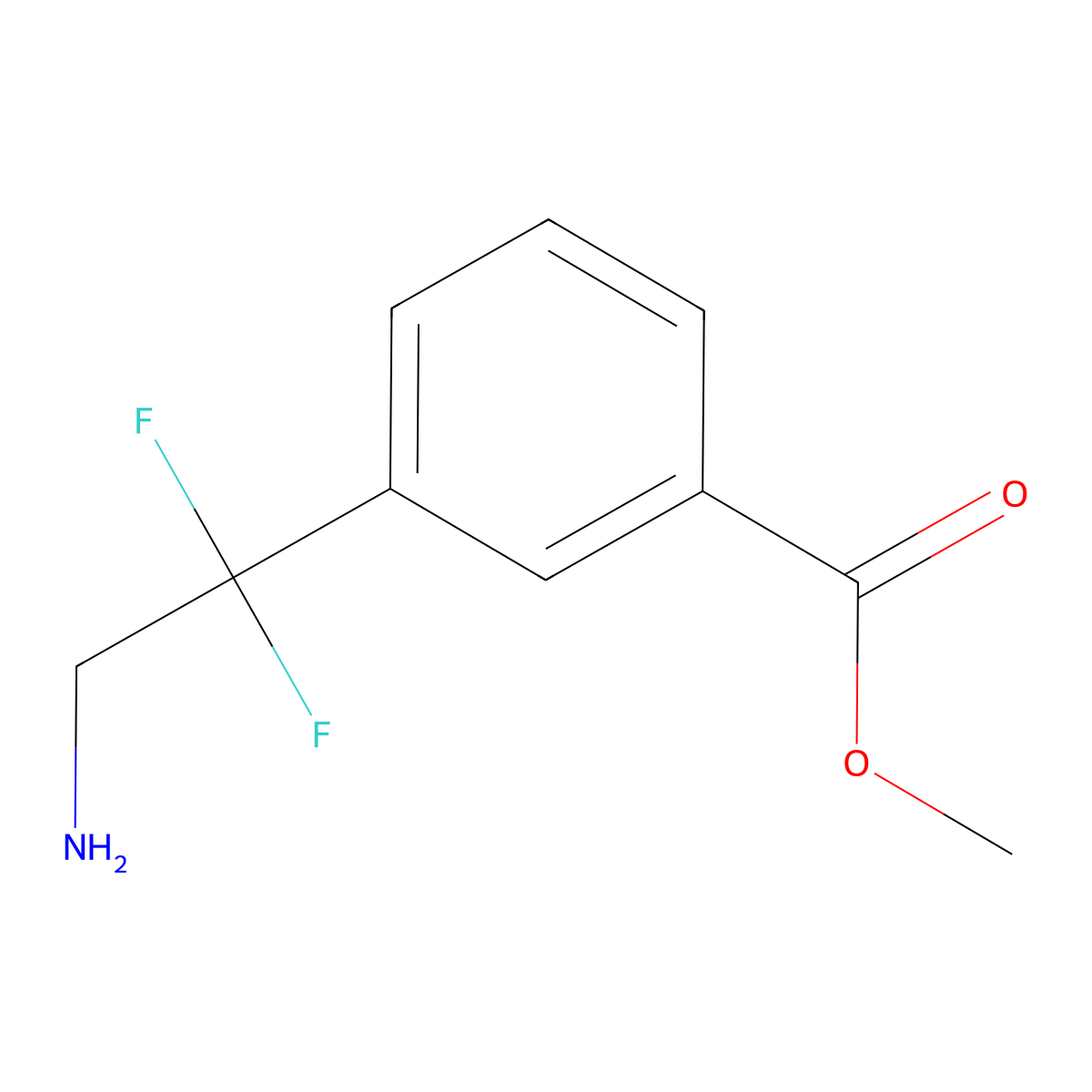 Methyl 3-(2-amino-1,1-difluoroethyl)benzoate molecular structure, CAS 2229545-44-0
