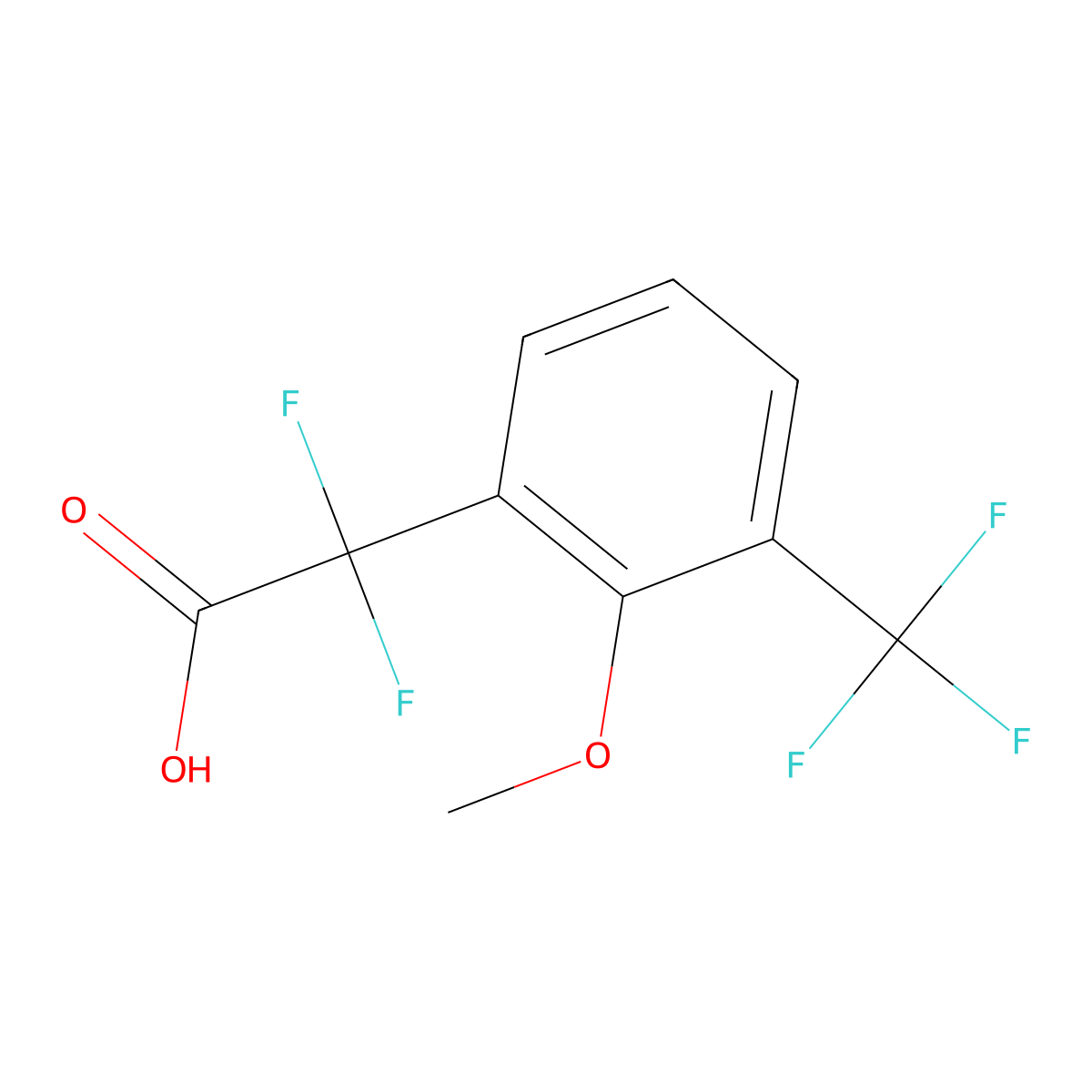 2,2-Difluoro-2-[2-methoxy-3-(trifluoromethyl)phenyl]acetic acid molecular structure, CAS 2229550-43-8