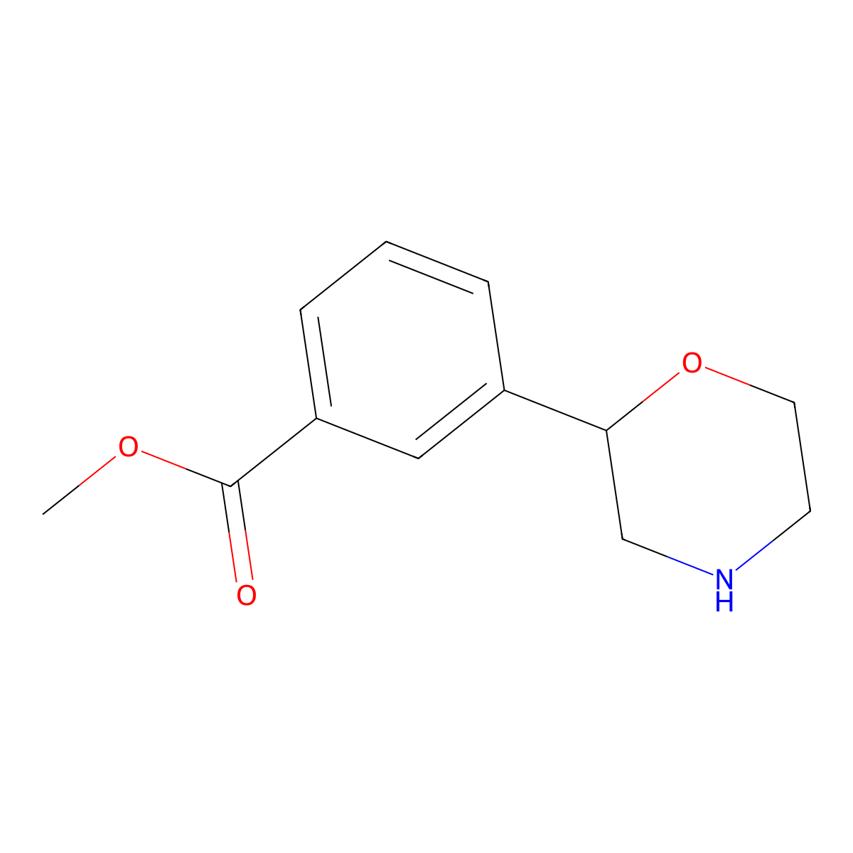 Methyl 3-(morpholin-2-yl)benzoate molecular structure, CAS 2229553-37-9