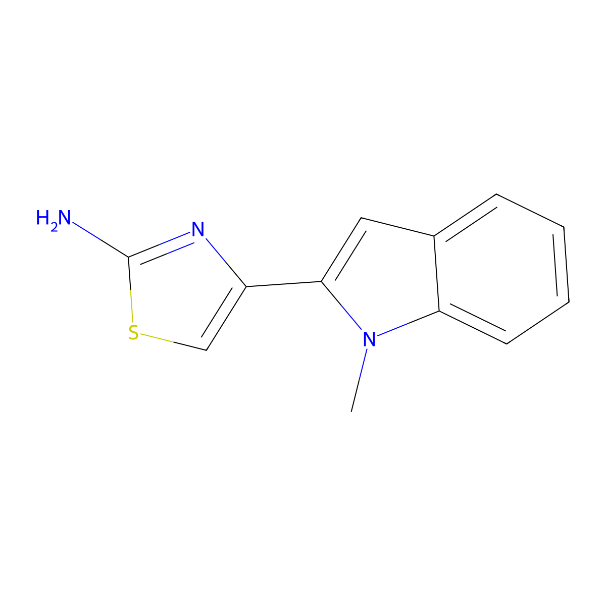 4-(1-methyl-1H-indol-2-yl)-1,3-thiazol-2-amine molecular structure, CAS 2229553-45-9