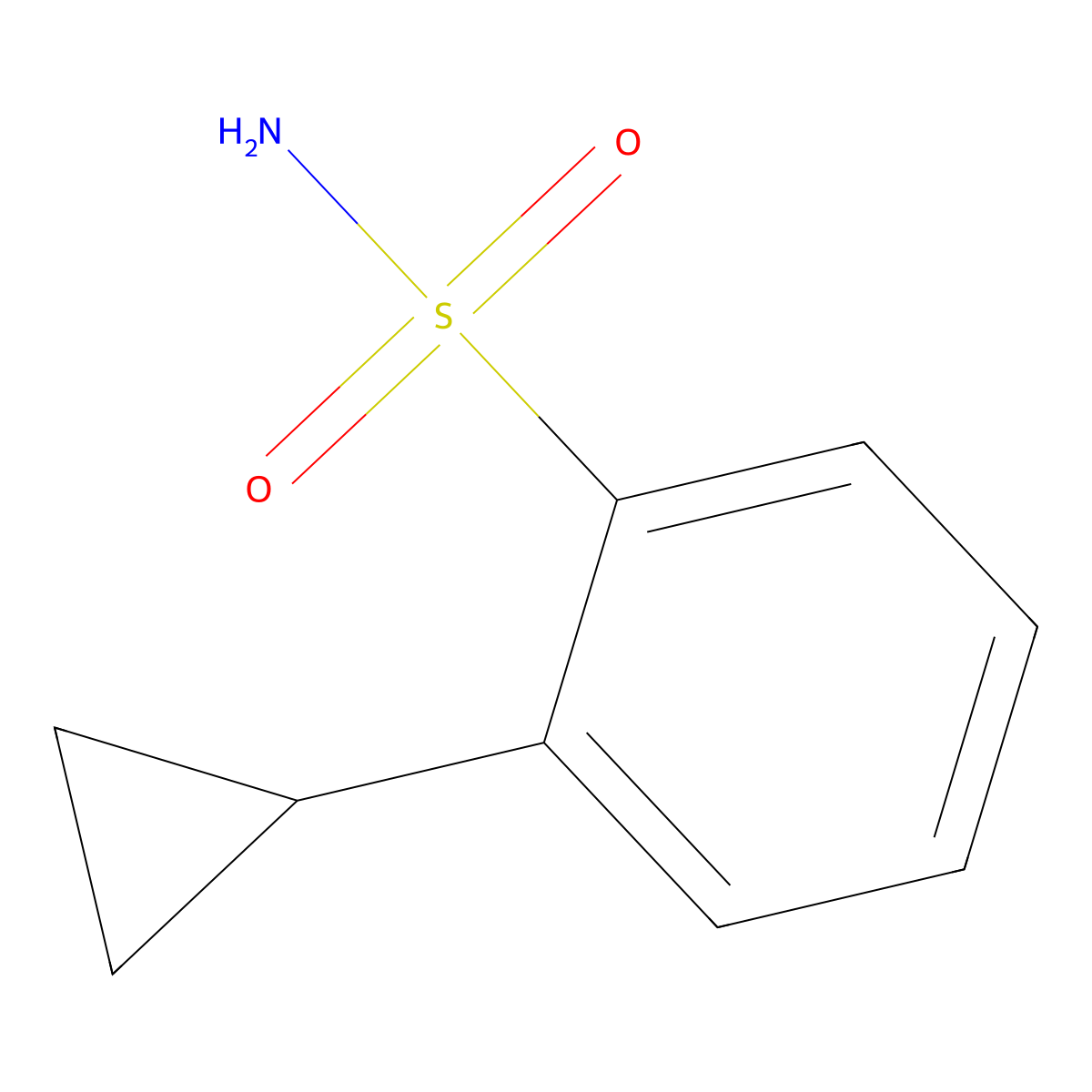 2-Cyclopropylbenzene-1-sulfonamide molecular structure, CAS 2229553-91-5