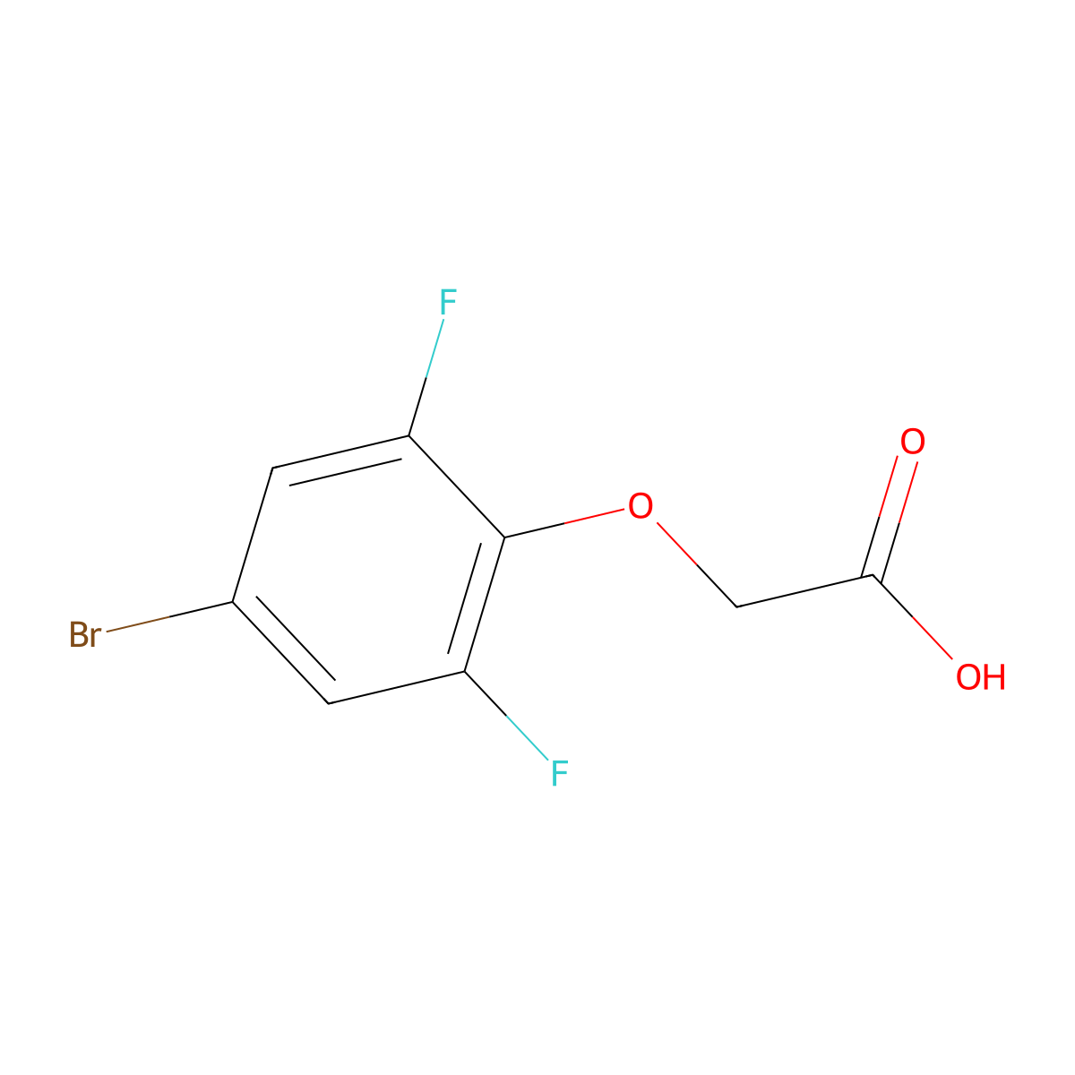 2-(4-Bromo-2,6-difluorophenoxy)acetic acid molecular structure, CAS 2229554-20-3